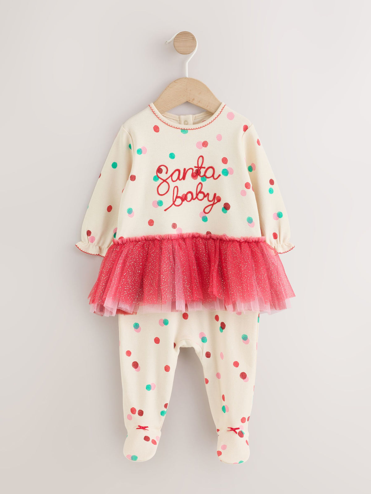 Red/White Christmas Tutu Baby Sleepsuit (0mths-2yrs) - image 1