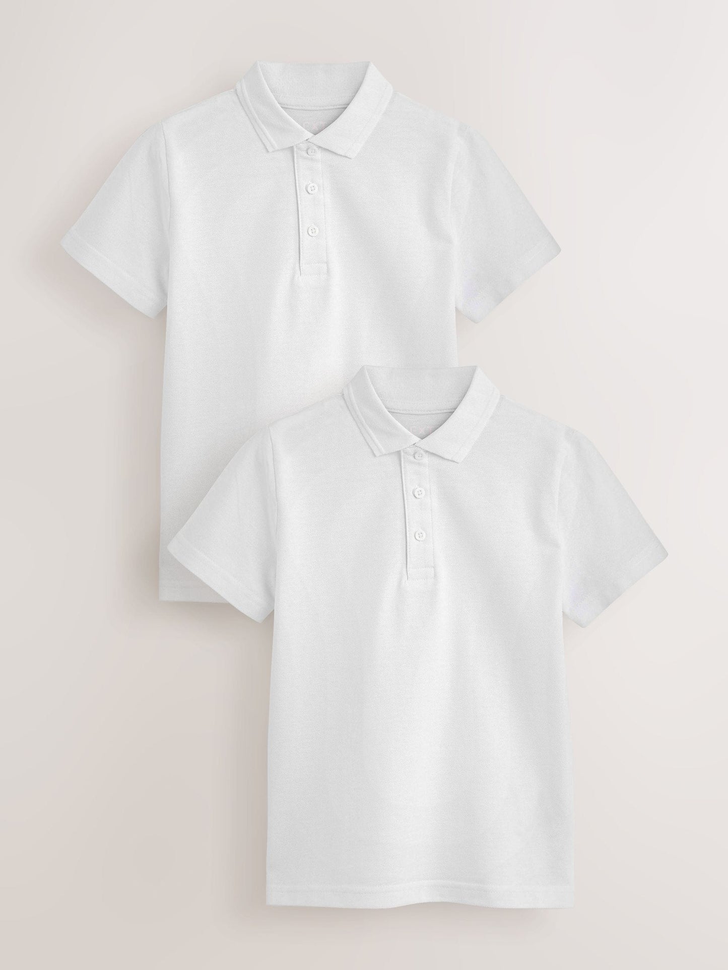 Dsiney Kidz - White Cooling-Technology Quick-Dry School Short Sleeve Polo Shirts 2 Pack (3-16yrs) image 1