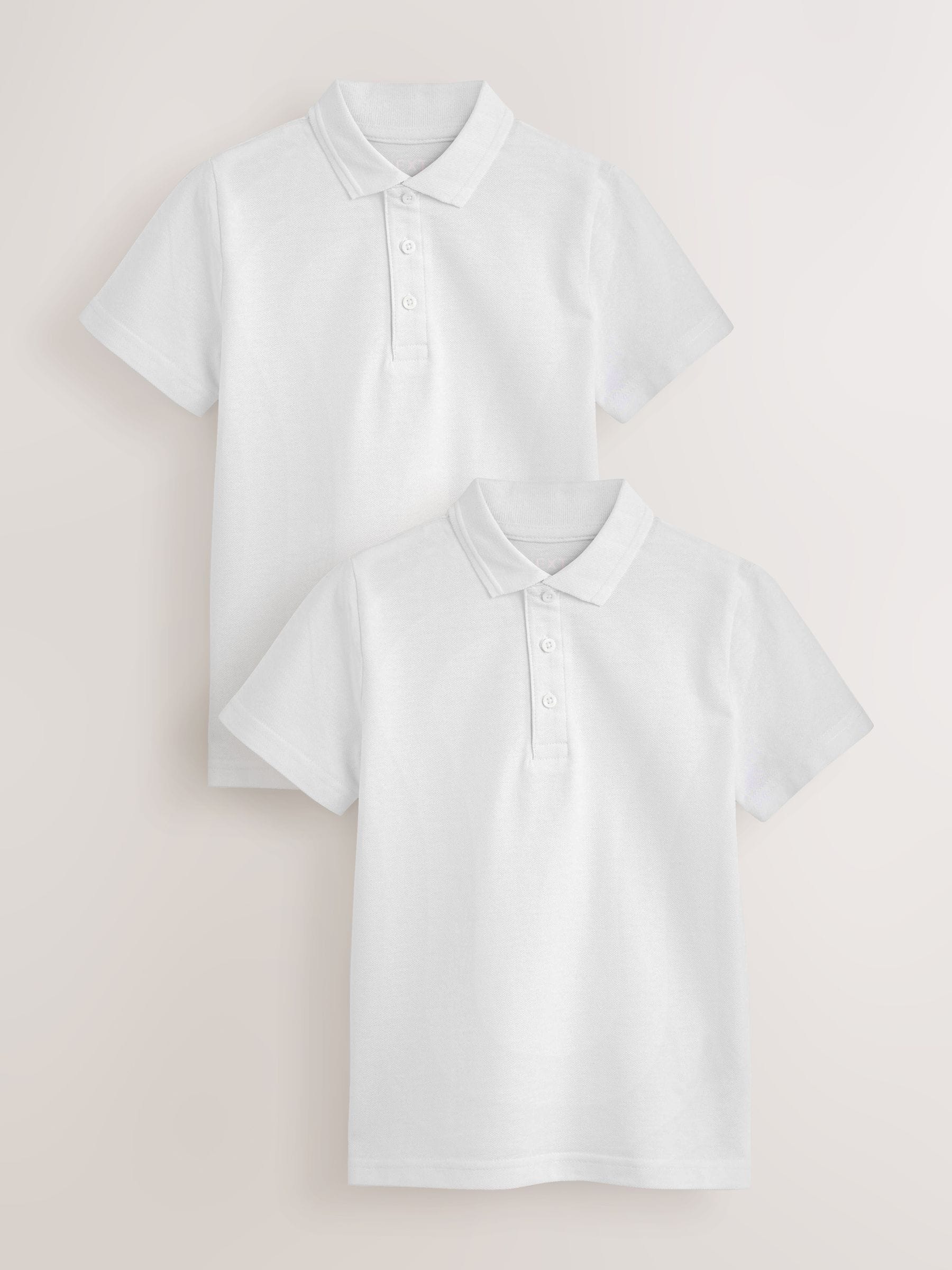 Dsiney Kidz - White Cooling-Technology Quick-Dry School Short Sleeve Polo Shirts 2 Pack (3-16yrs) image 1