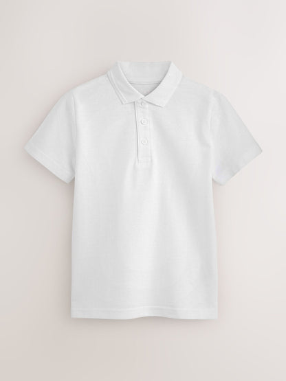 Dsiney Kidz - White Cooling-Technology Quick-Dry School Short Sleeve Polo Shirts 2 Pack (3-16yrs) image 2