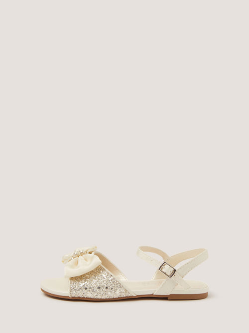 Dsiney Kidz - Monsoon Cream Communion Sparkle Pearl Bow Sandals image 1