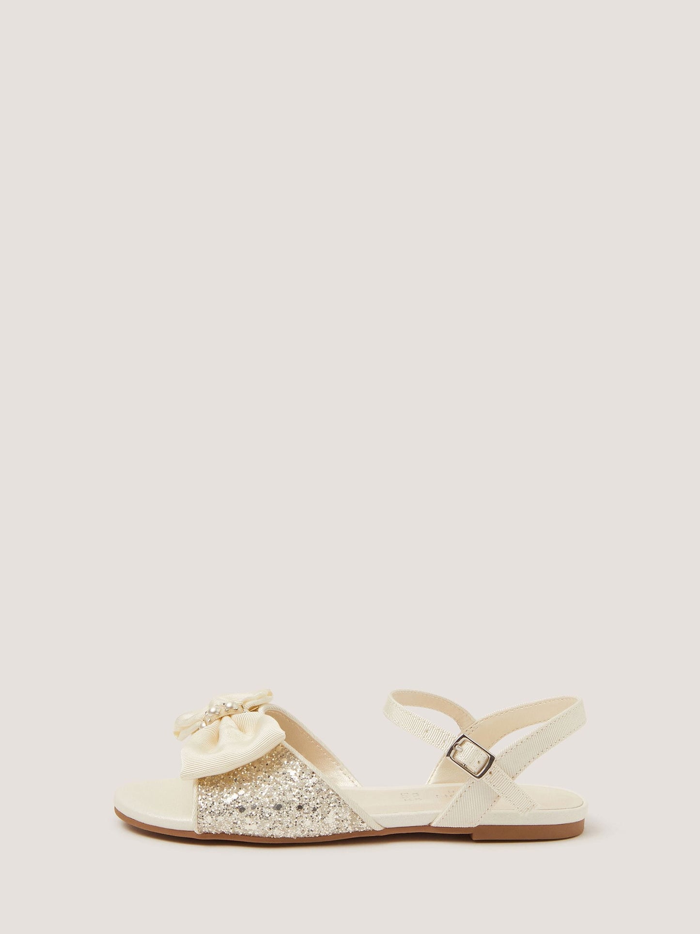 Monsoon Cream Communion Sparkle Pearl Bow Sandals image 1