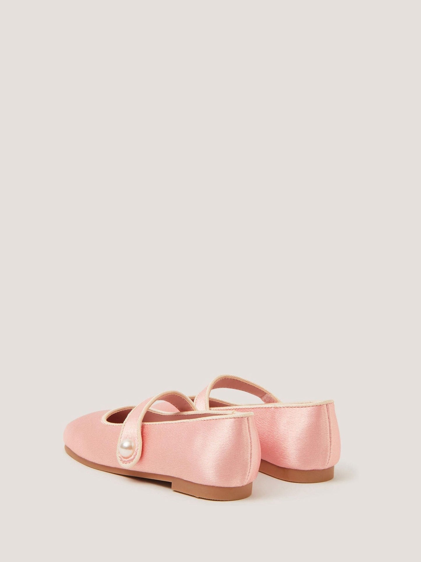 Monsoon Pink Pearl Strap Satin Walker Shoes image 3