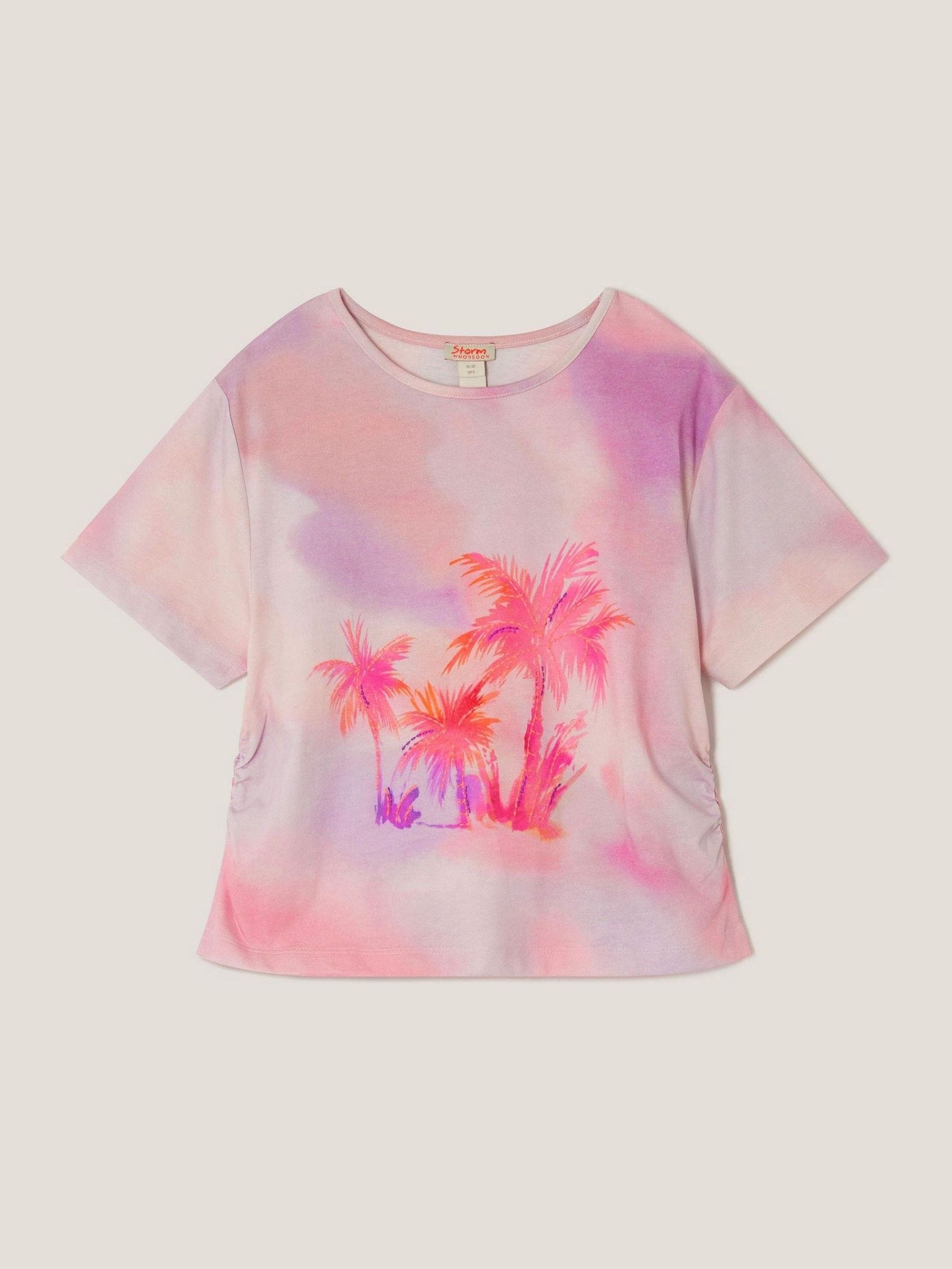 Monsoon Pink Palm Print Ombré T-Shirt image 1