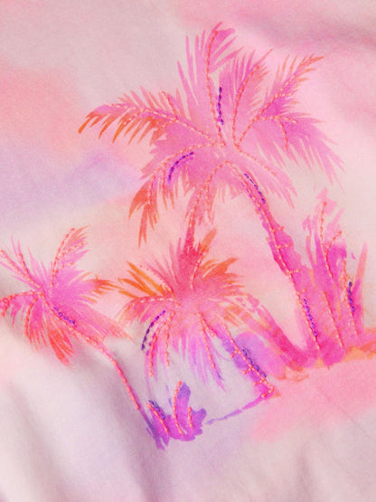Monsoon Pink Palm Print Ombré T-Shirt image 3