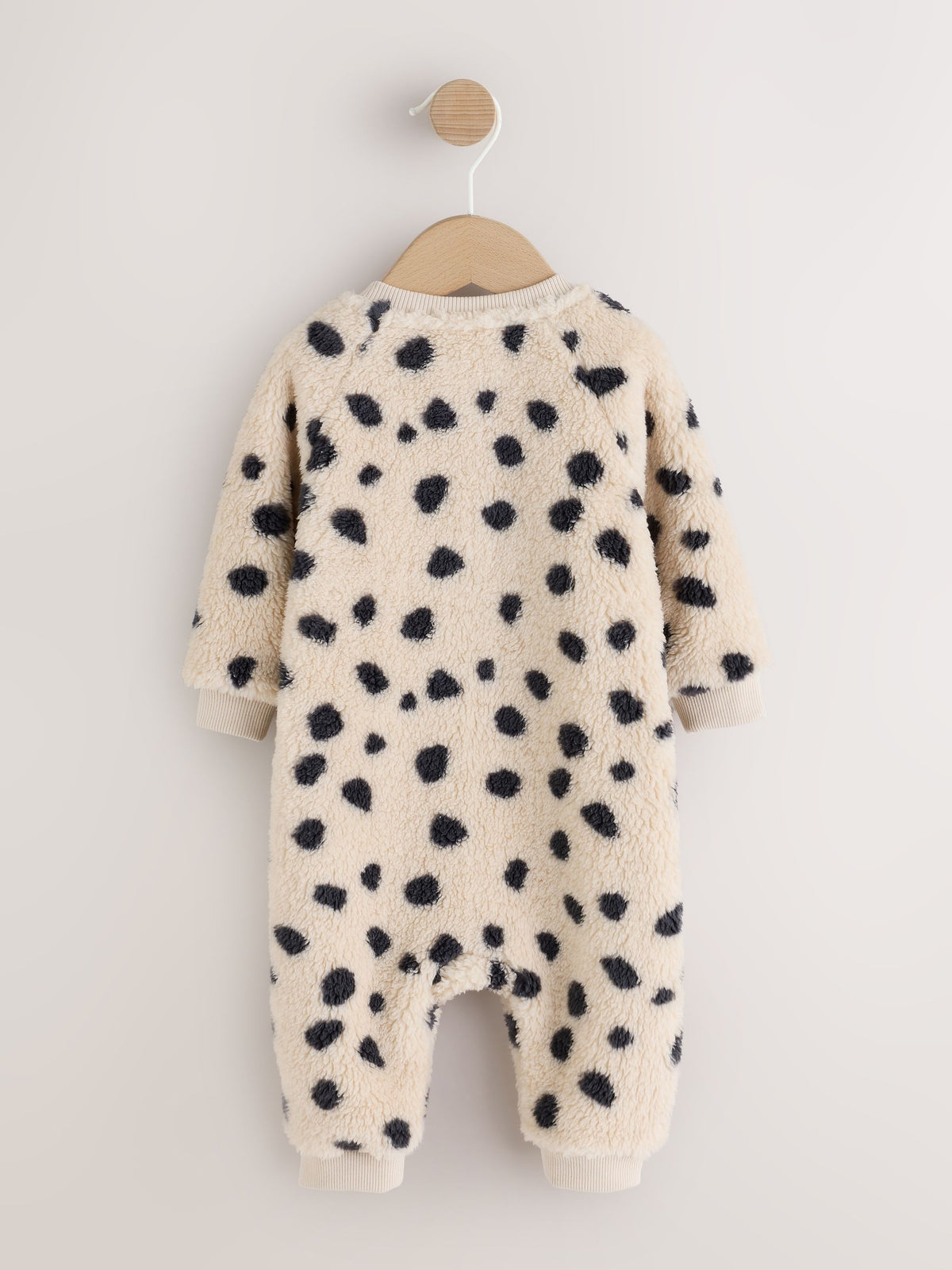 Black/White Dalmation Fleece Two Way Zip Baby Sleepsuit - image 5