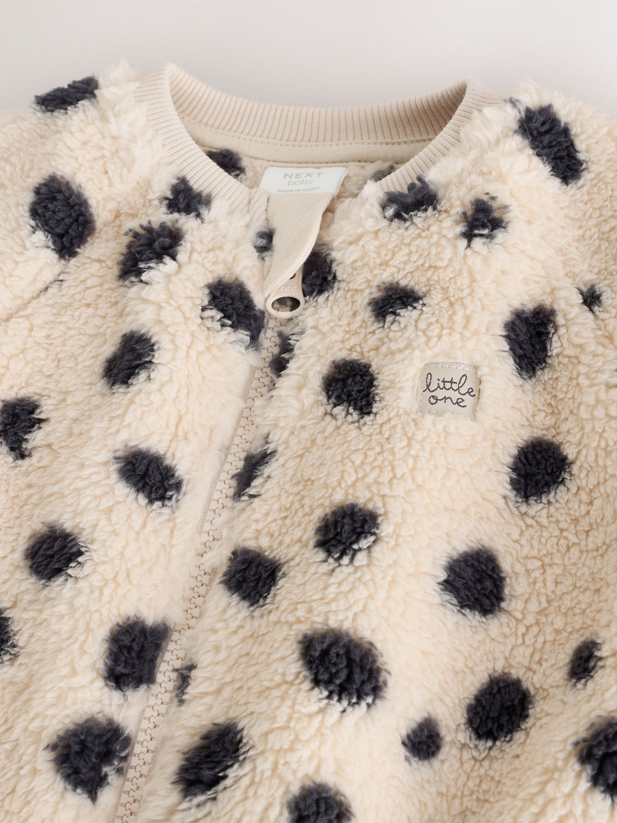 Black/White Dalmation Fleece Two Way Zip Baby Sleepsuit - image 6