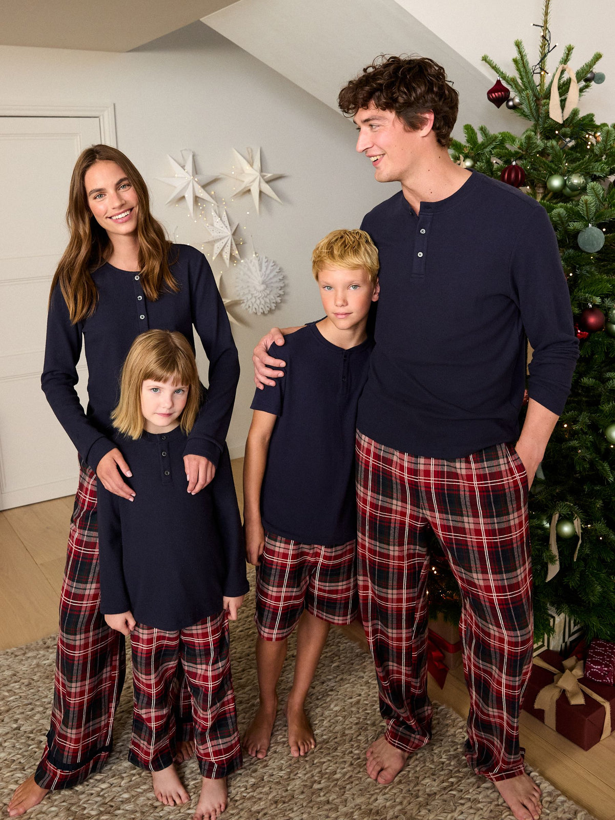 Red/Navy Check Christmas Matching Family Pyjamas (1.5-16yrs) - image 2