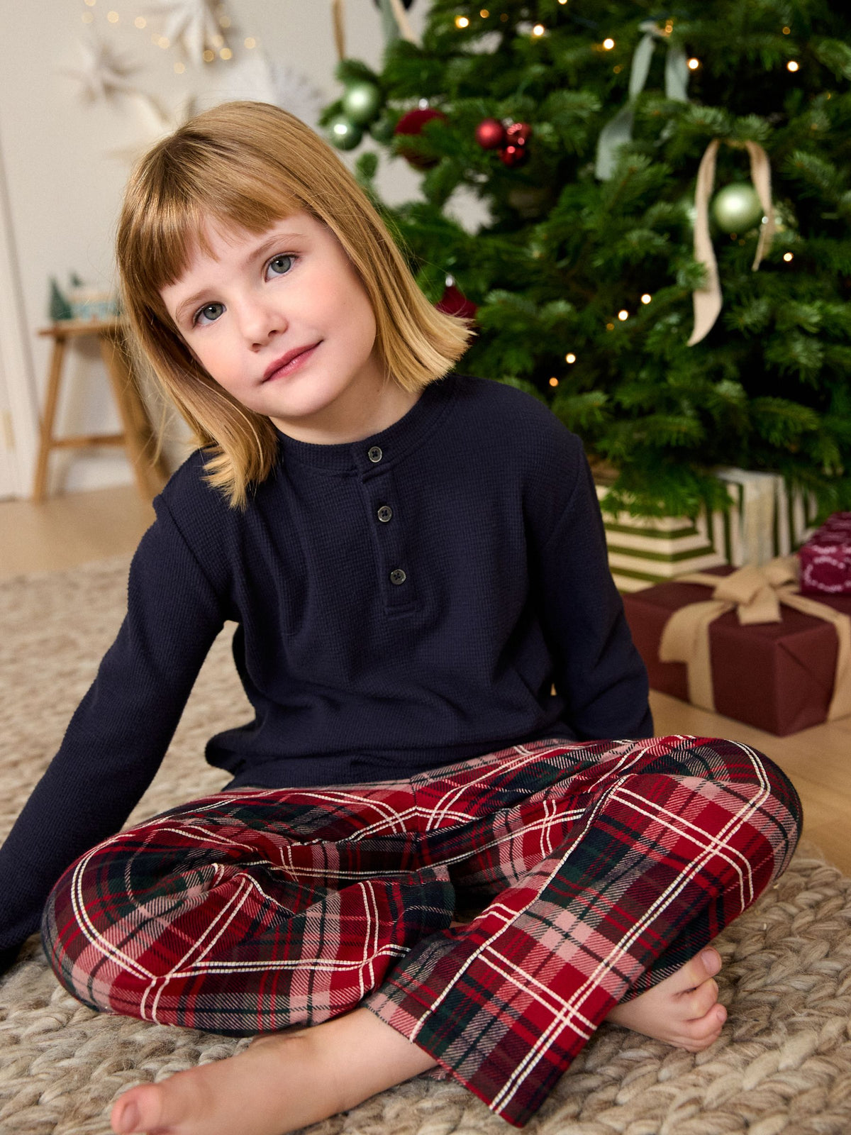 Red/Navy Check Christmas Matching Family Pyjamas (1.5-16yrs) - image 3