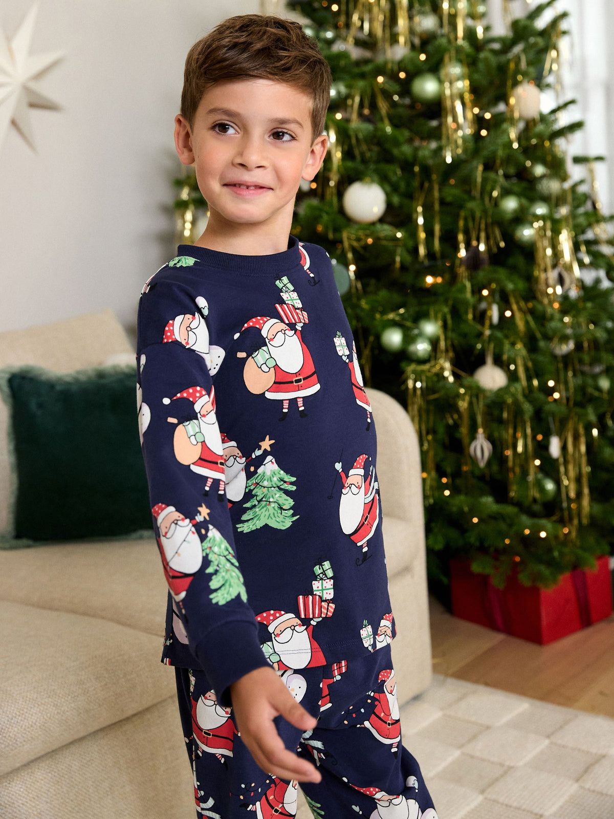 Navy Matching Family Christmas Pyjamas (9mths-16yrs) - image 3