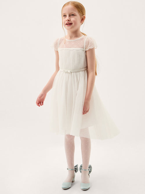 Monsoon Ivory Gracia Embroidered Yoke Tulle Dress image 1