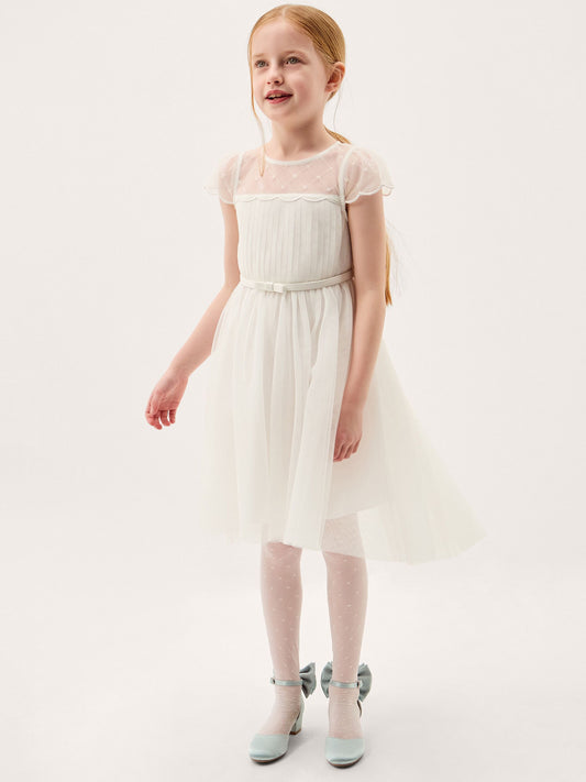 Monsoon Ivory Gracia Embroidered Yoke Tulle Dress image 1
