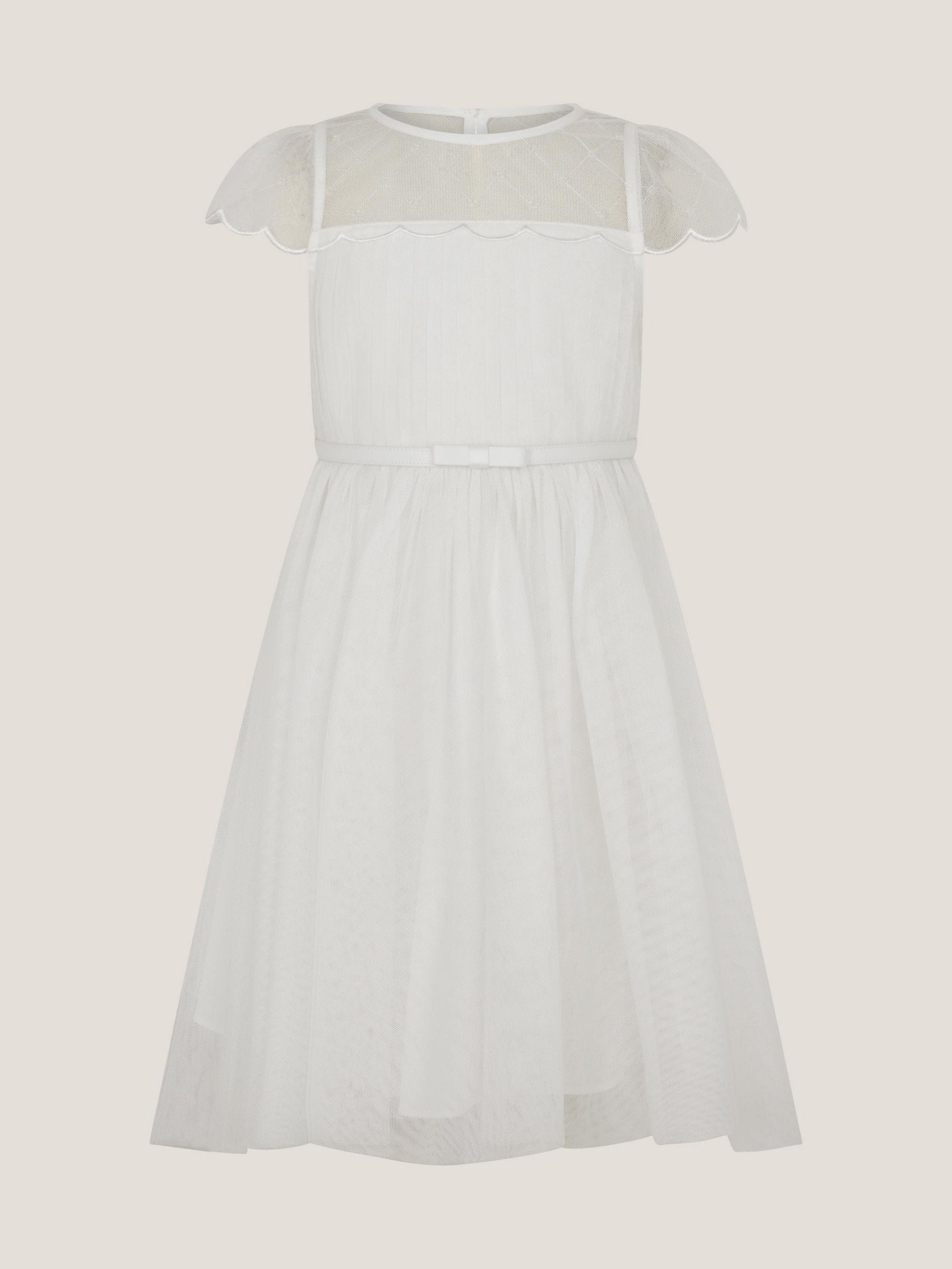 Monsoon Ivory Gracia Embroidered Yoke Tulle Dress image 2