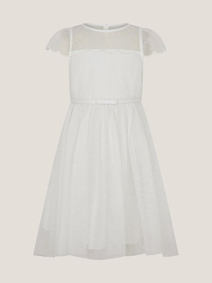Monsoon Ivory Gracia Embroidered Yoke Tulle Dress image 2
