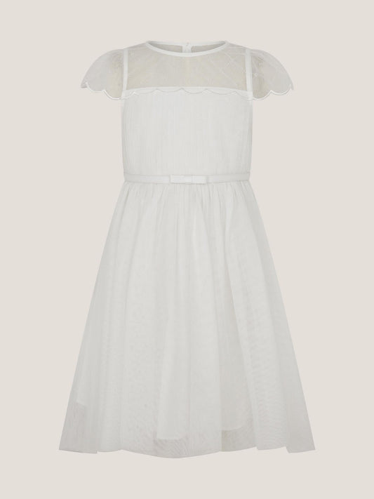 Monsoon Ivory Gracia Embroidered Yoke Tulle Dress image 2