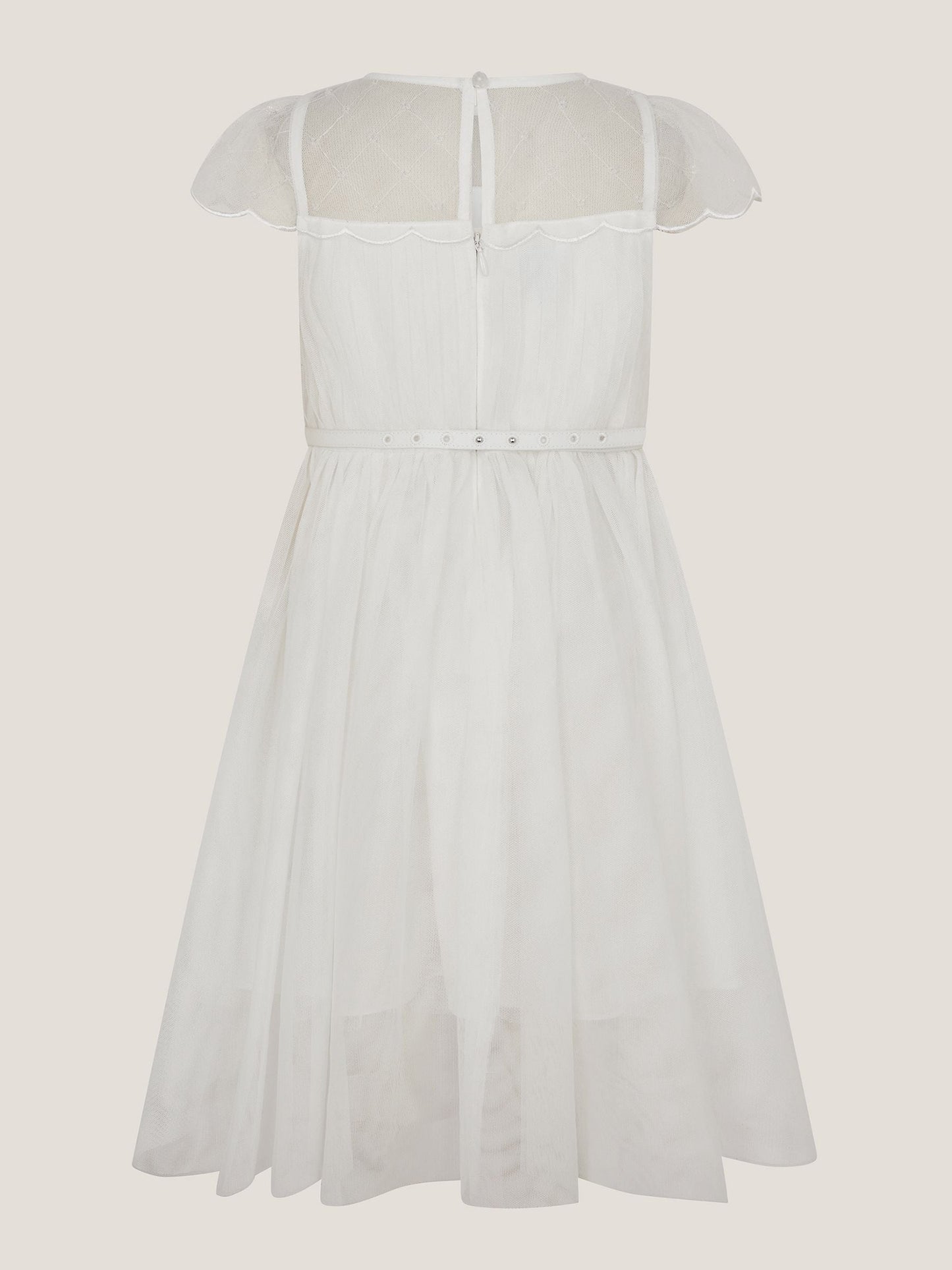 Monsoon Ivory Gracia Embroidered Yoke Tulle Dress image 3