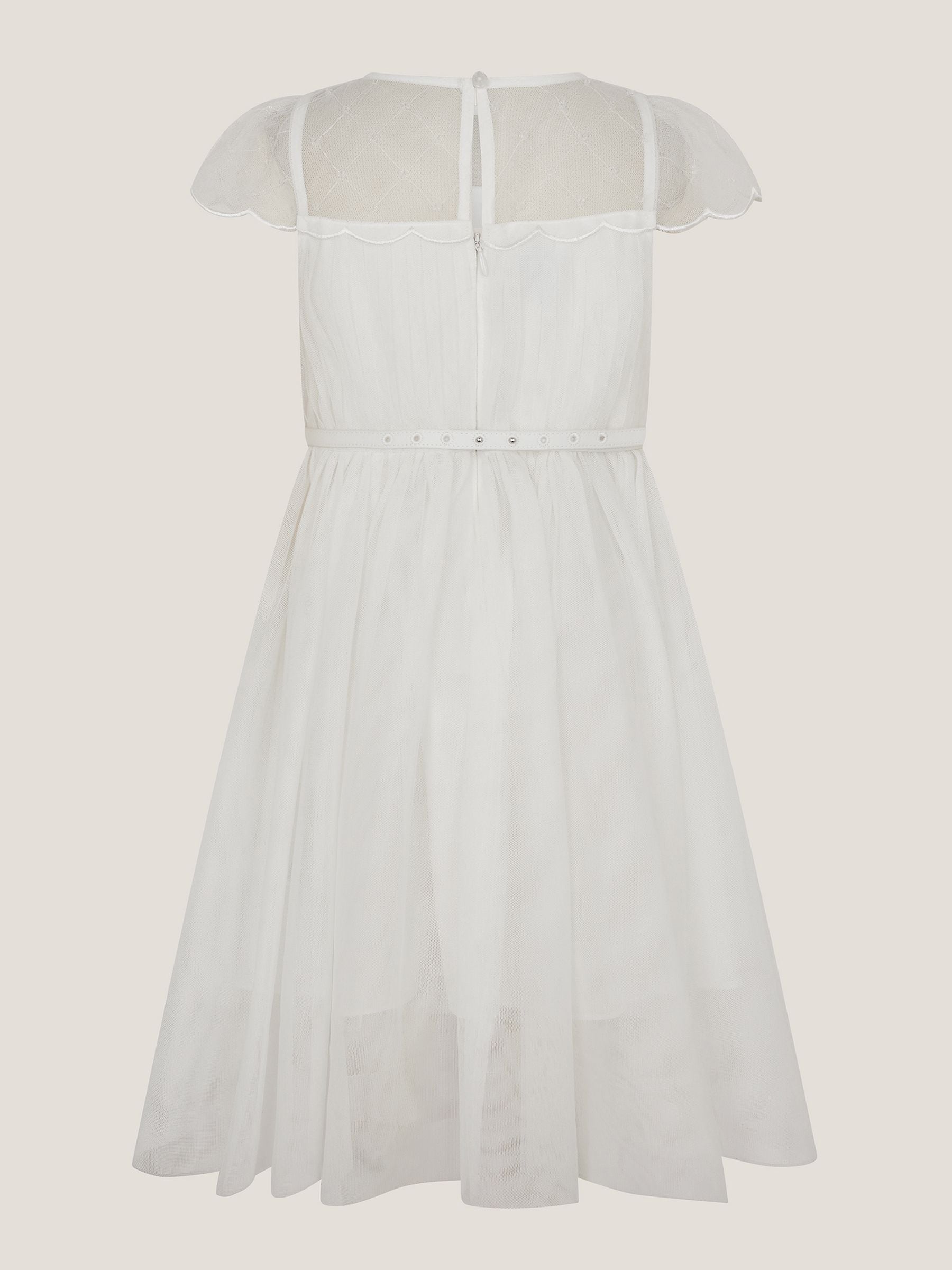 Monsoon Ivory Gracia Embroidered Yoke Tulle Dress image 3