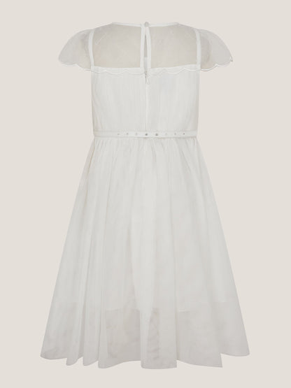 Monsoon Ivory Gracia Embroidered Yoke Tulle Dress image 3