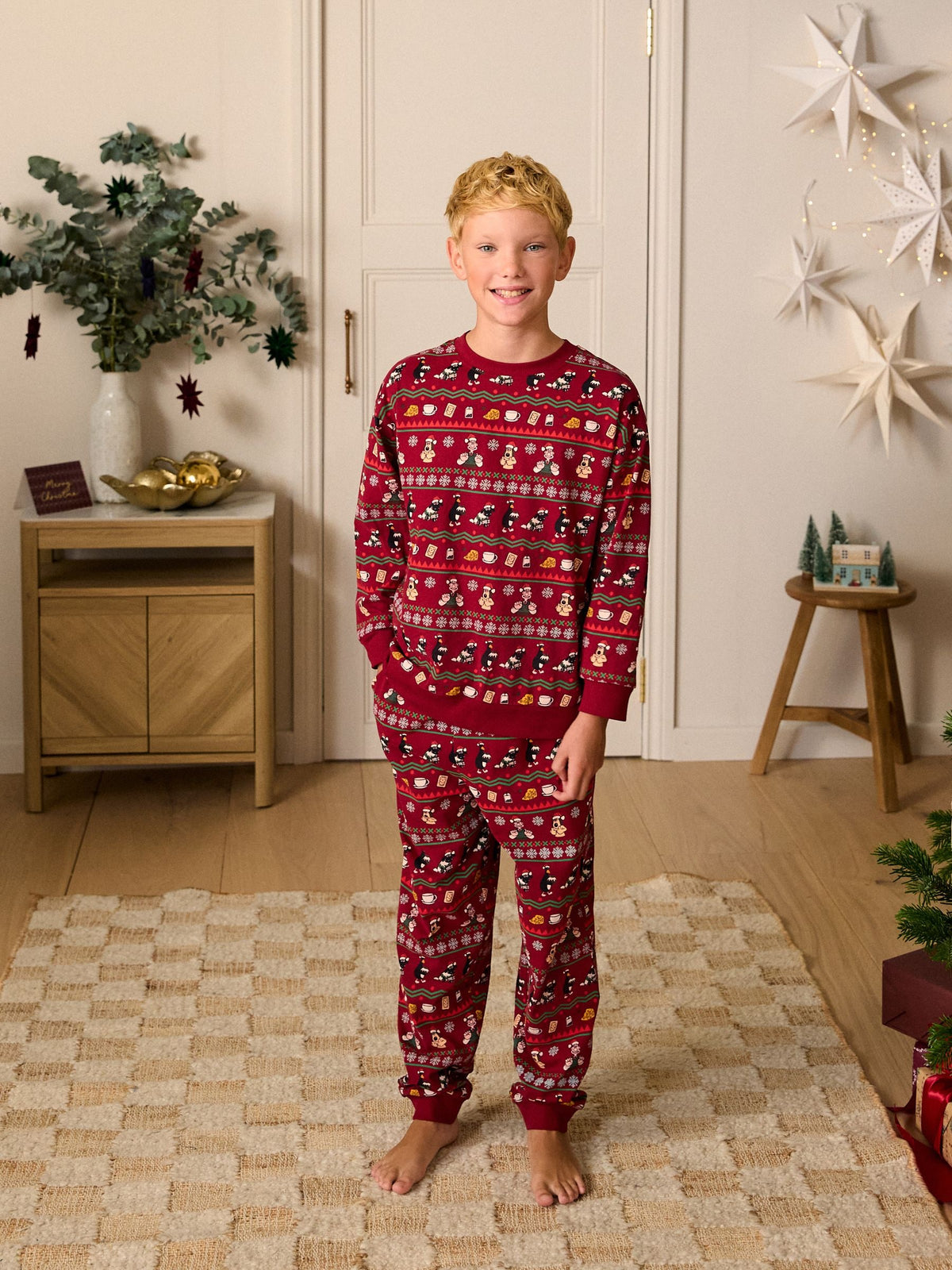 Red Wallace & Gromit Christmas Matching Family Pyjamas (1.5-16yrs) - image 1