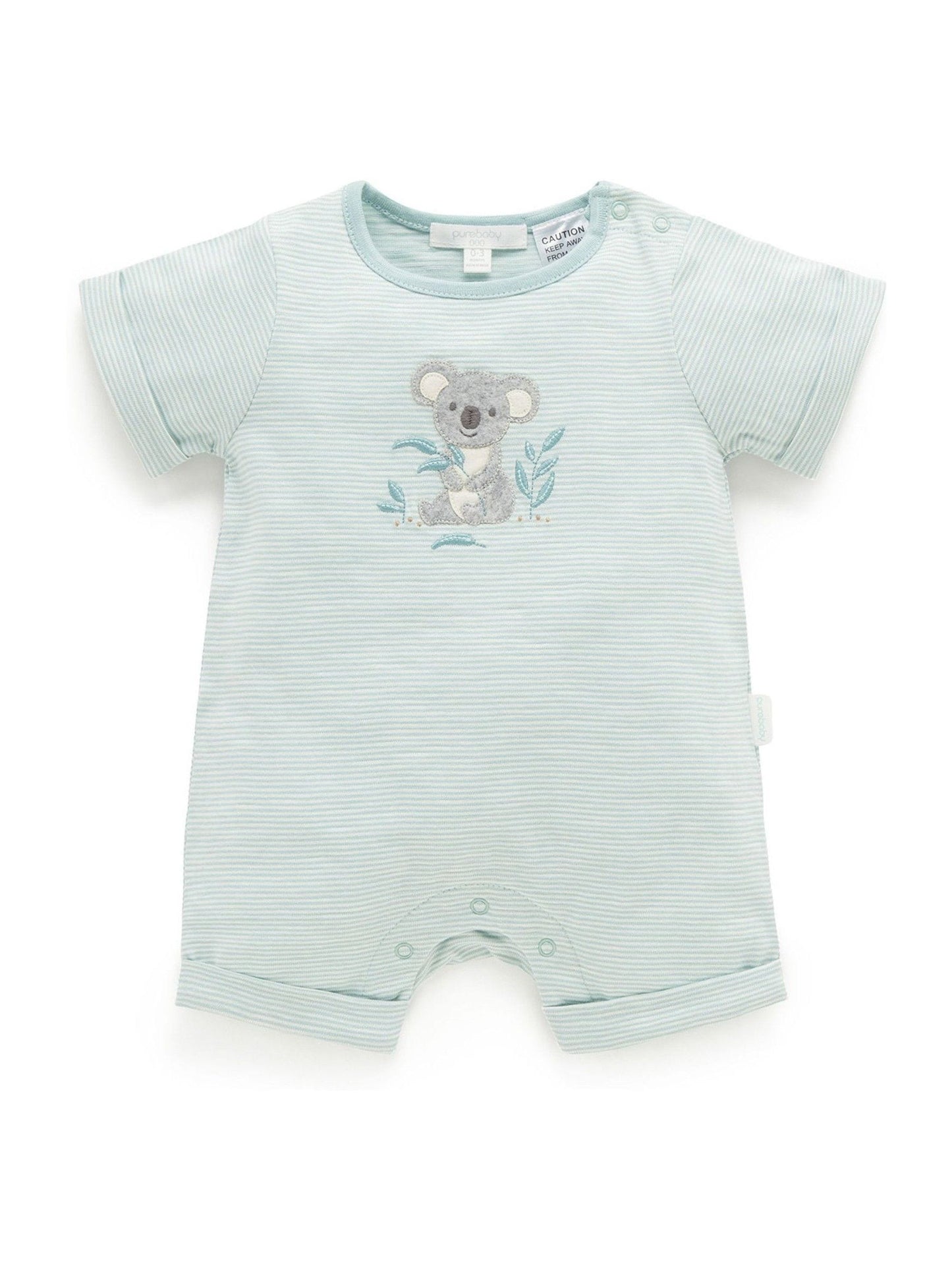 Purebaby Green Koala Shortie Romper image 1