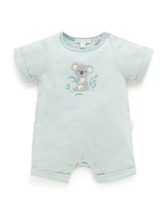 Purebaby Green Koala Shortie Romper image 1
