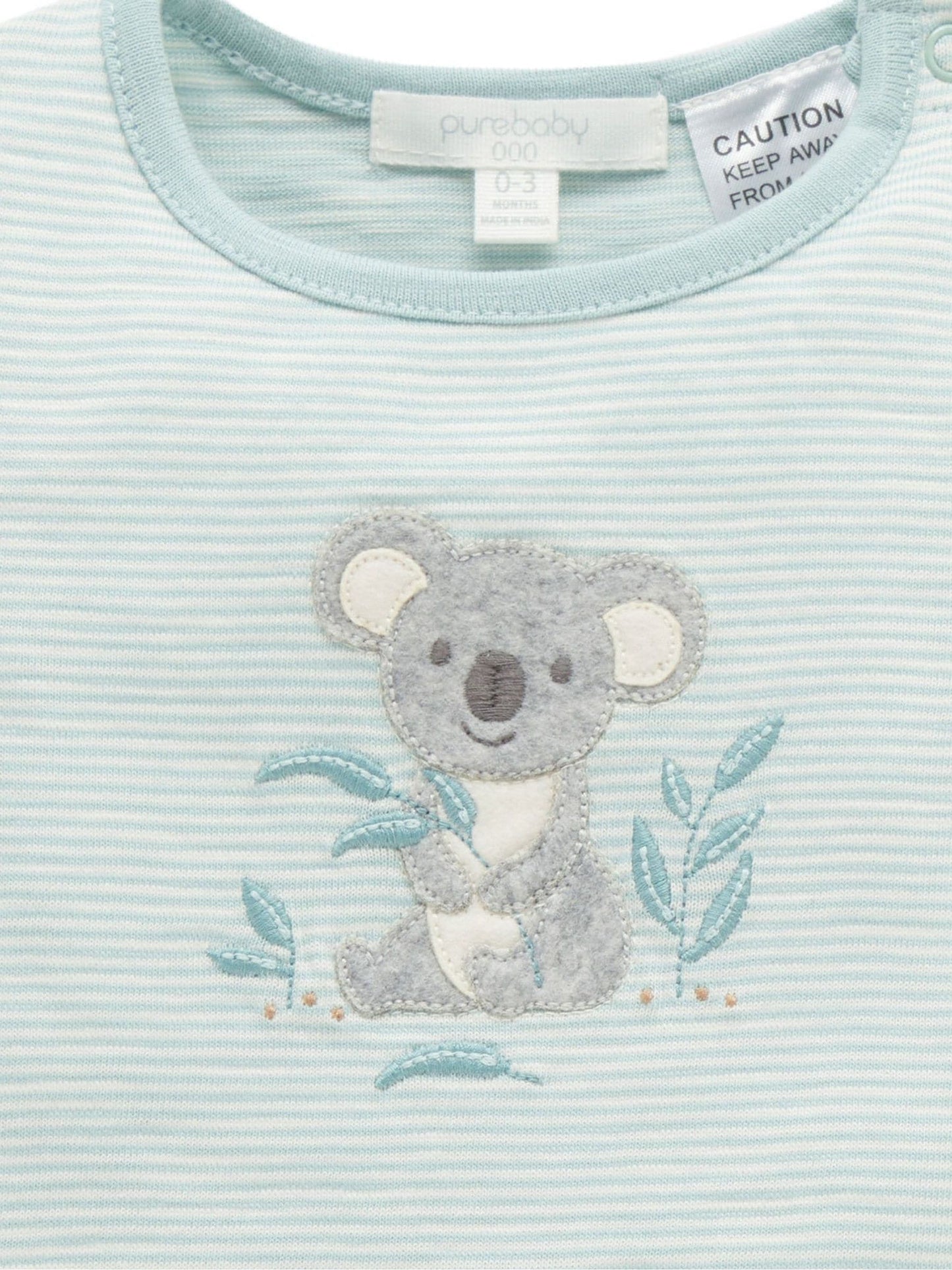 Purebaby Green Koala Shortie Romper image 3