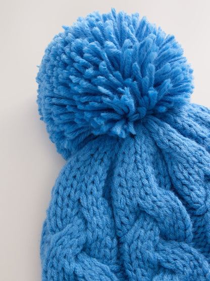 Dsiney Kidz - Bright Blue Cable Knit Pom Hat (1-16yrs) image 5
