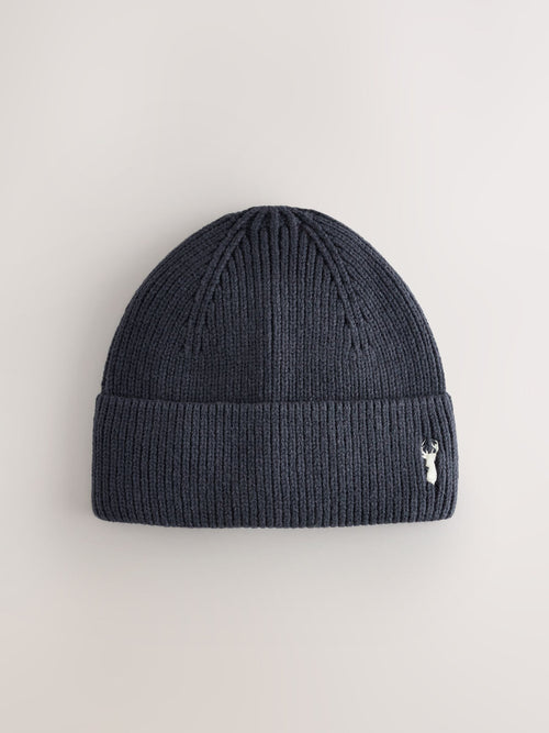 Dsiney Kidz - Navy Stag Stag Embroidered Knitted  Beanie Hat (1-16yrs) image 1
