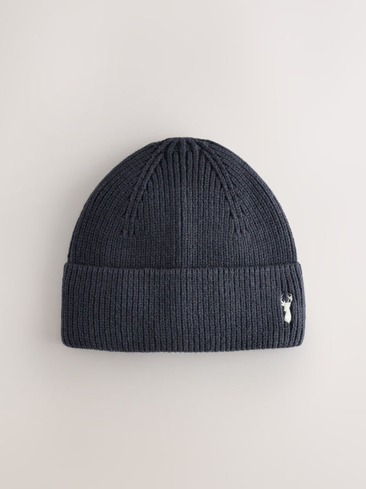 Dsiney Kidz - Navy Stag Stag Embroidered Knitted  Beanie Hat (1-16yrs) image 1