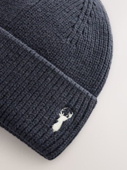 Dsiney Kidz - Navy Stag Stag Embroidered Knitted  Beanie Hat (1-16yrs) image 2