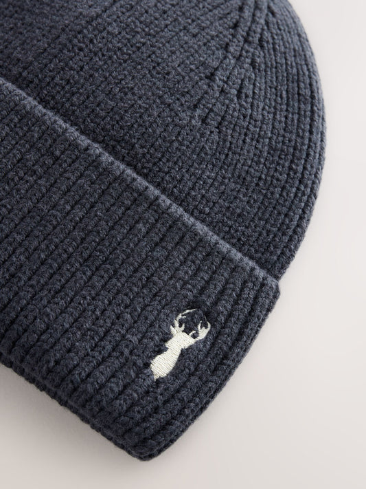 Dsiney Kidz - Navy Stag Stag Embroidered Knitted  Beanie Hat (1-16yrs) image 2