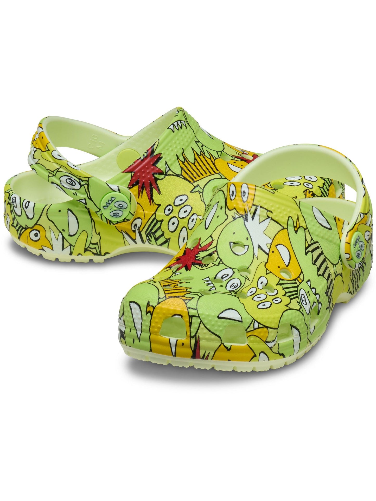 Crocs Yellow Toddler Classic Glow Monster Camo Clogs image 3