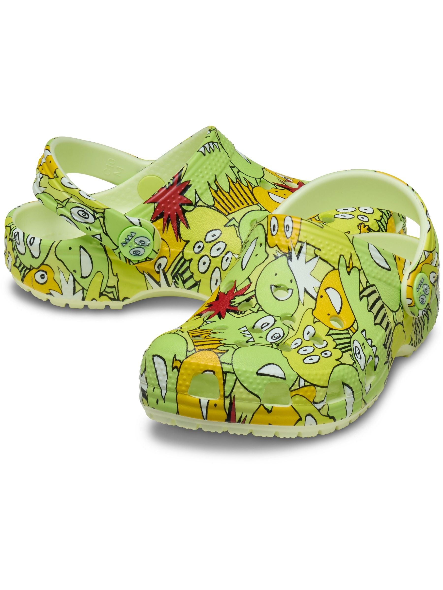 Crocs Yellow Toddler Classic Glow Monster Camo Clogs image 3