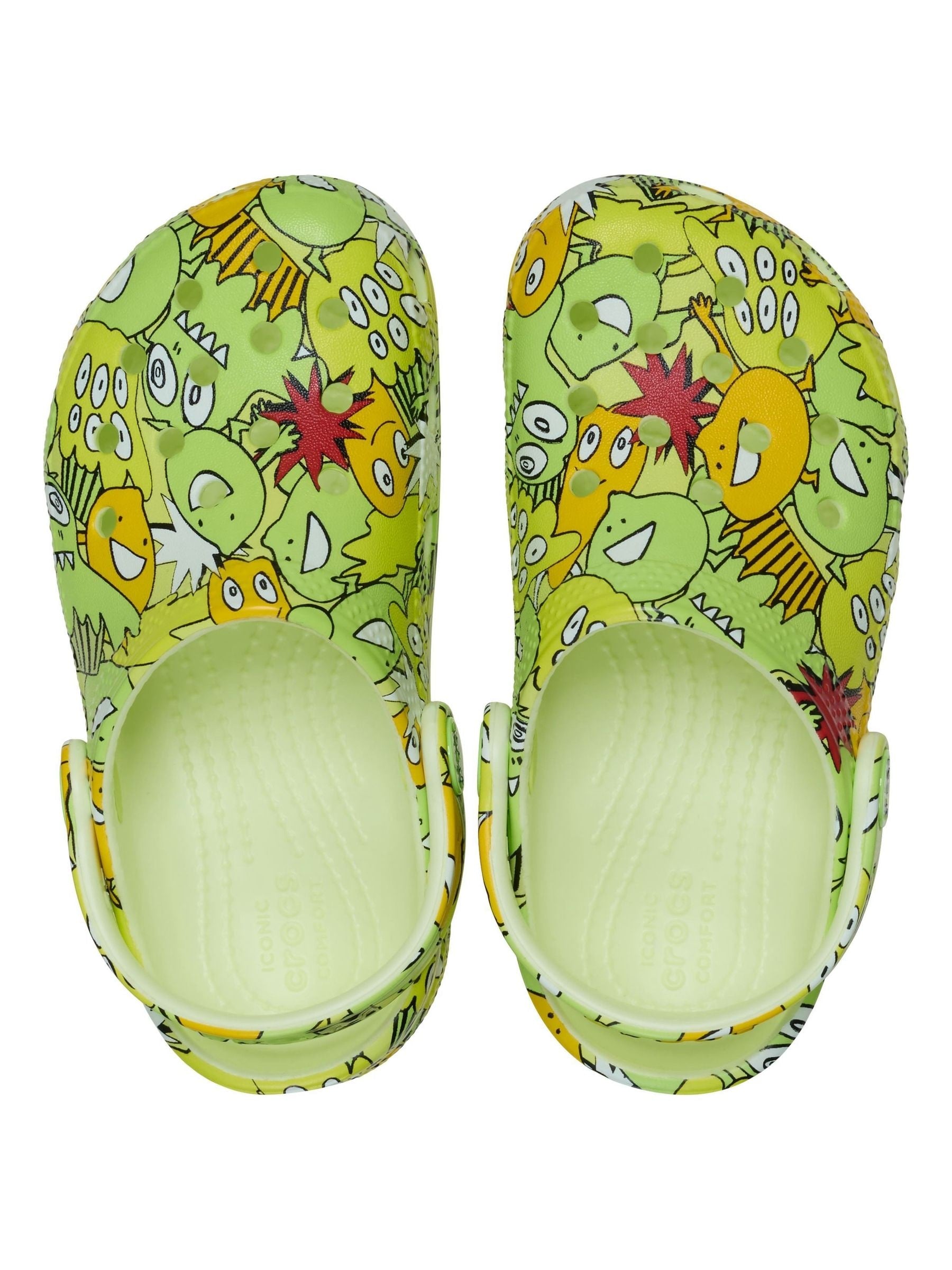Crocs Yellow Toddler Classic Glow Monster Camo Clogs image 5