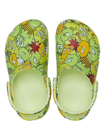 Crocs Yellow Toddler Classic Glow Monster Camo Clogs image 5