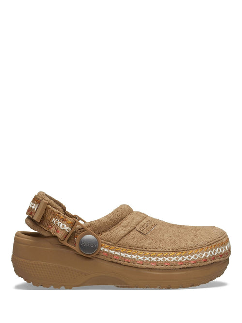 Crocs Brown Kids Classic Crafted Suede Stitch Clogs image 1