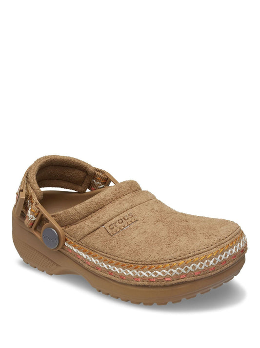 Crocs Brown Kids Classic Crafted Suede Stitch Clogs image 2