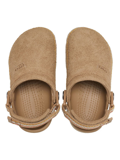 Crocs Brown Kids Classic Crafted Suede Stitch Clogs image 3