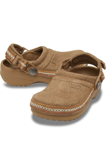 Crocs Brown Kids Classic Crafted Suede Stitch Clogs image 4