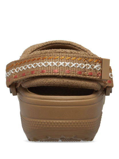 Crocs Brown Kids Classic Crafted Suede Stitch Clogs image 6