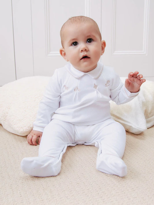 Emile Et Rose Natural Lenny Twin Pack All-In-One In Stone & With Nursery Embroidery