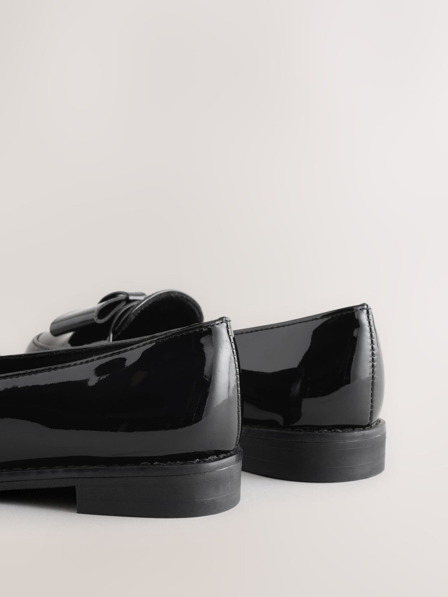 Black Patent School Bow Loafers image 4
