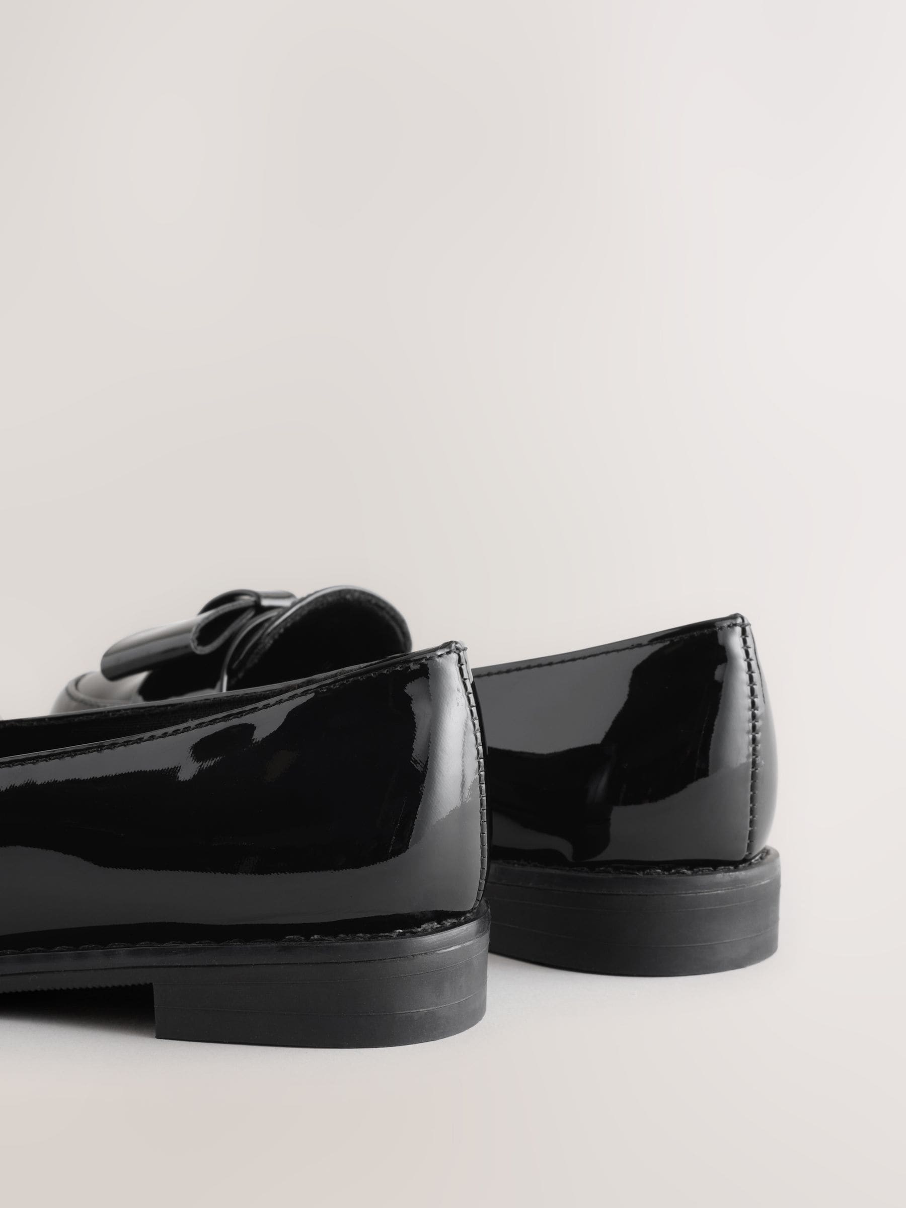 Black Patent School Bow Loafers image 4