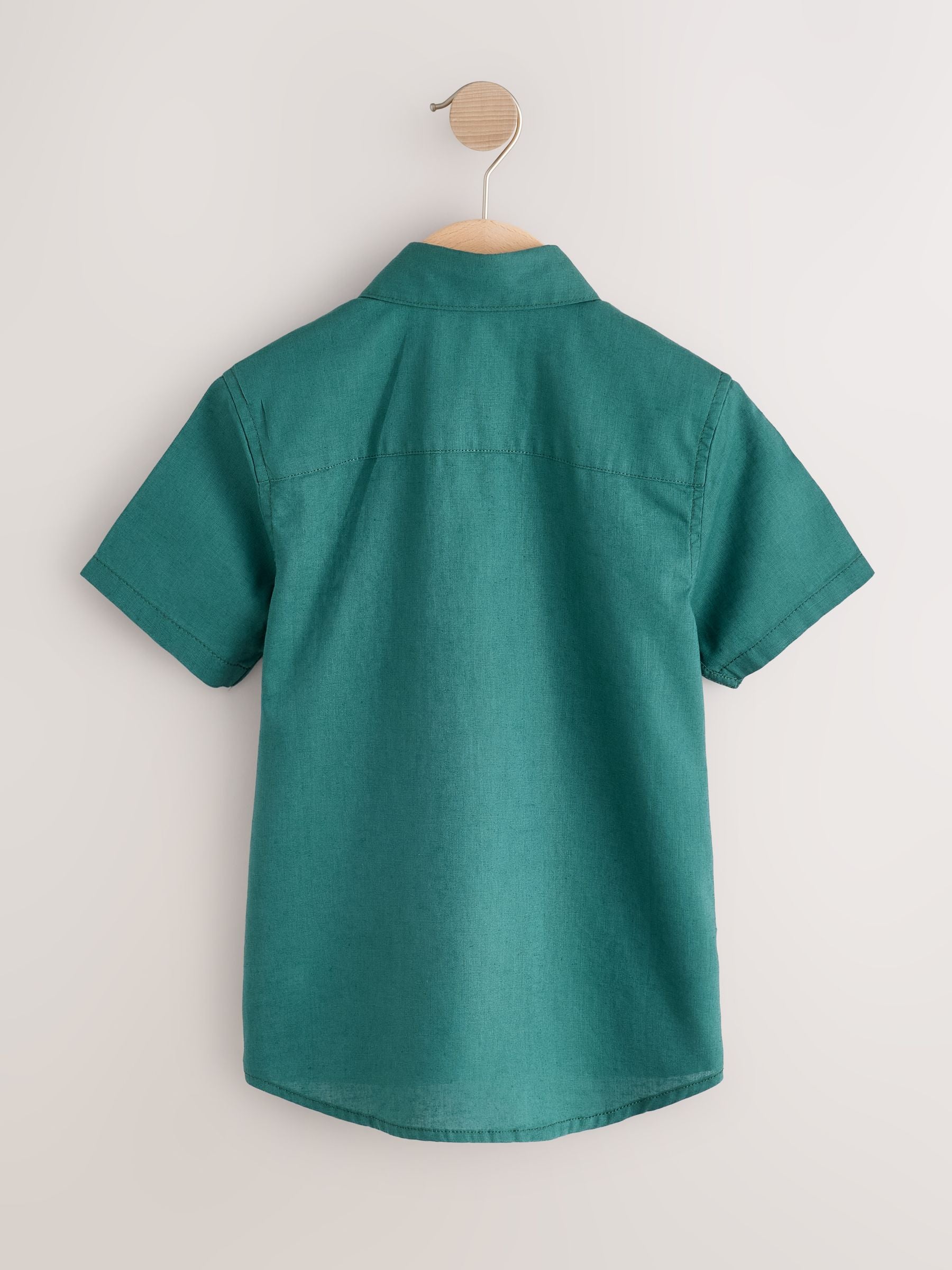 Dsiney Kidz - Forest Green Short Sleeve Linen Blend Shirt (3-16yrs) image 2