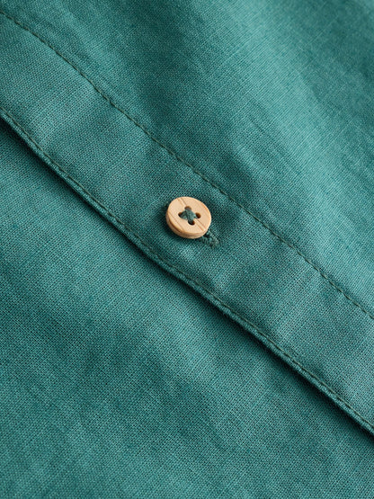 Dsiney Kidz - Forest Green Short Sleeve Linen Blend Shirt (3-16yrs) image 4