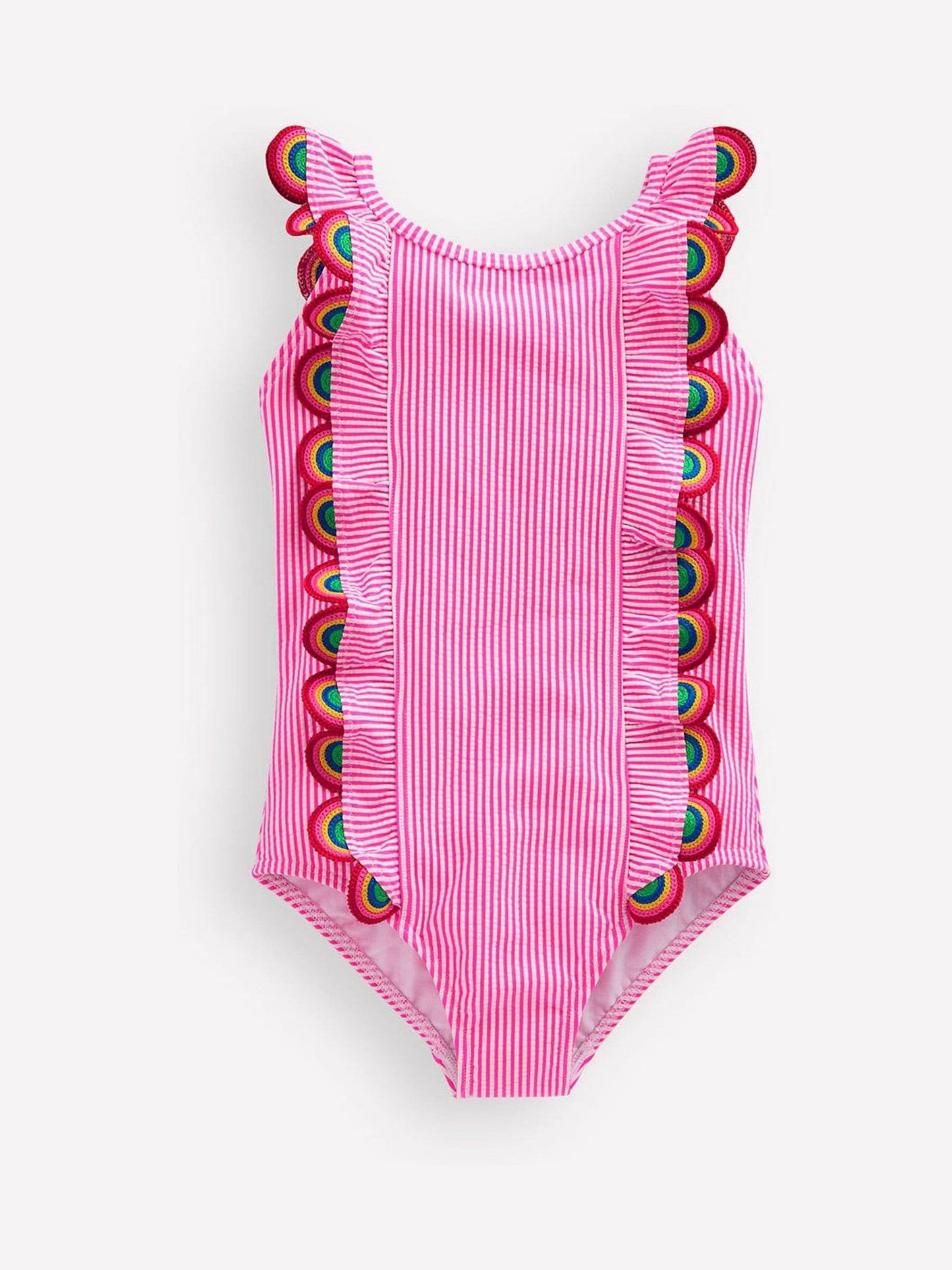 Boden Pink Flutter Trim Swimsuit image 1
