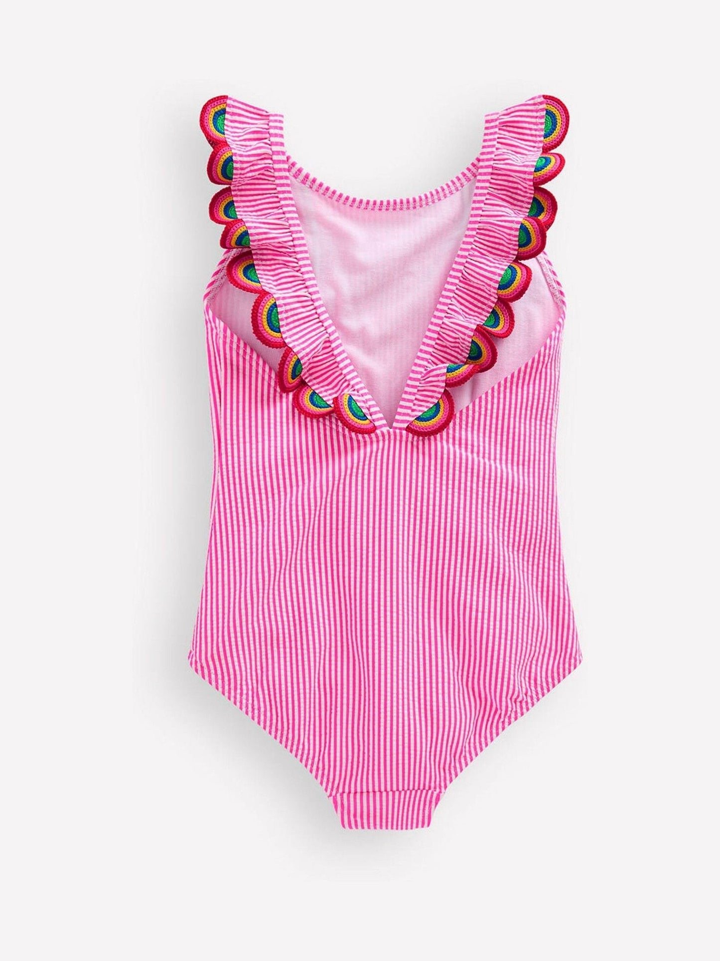 Boden Pink Flutter Trim Swimsuit image 3