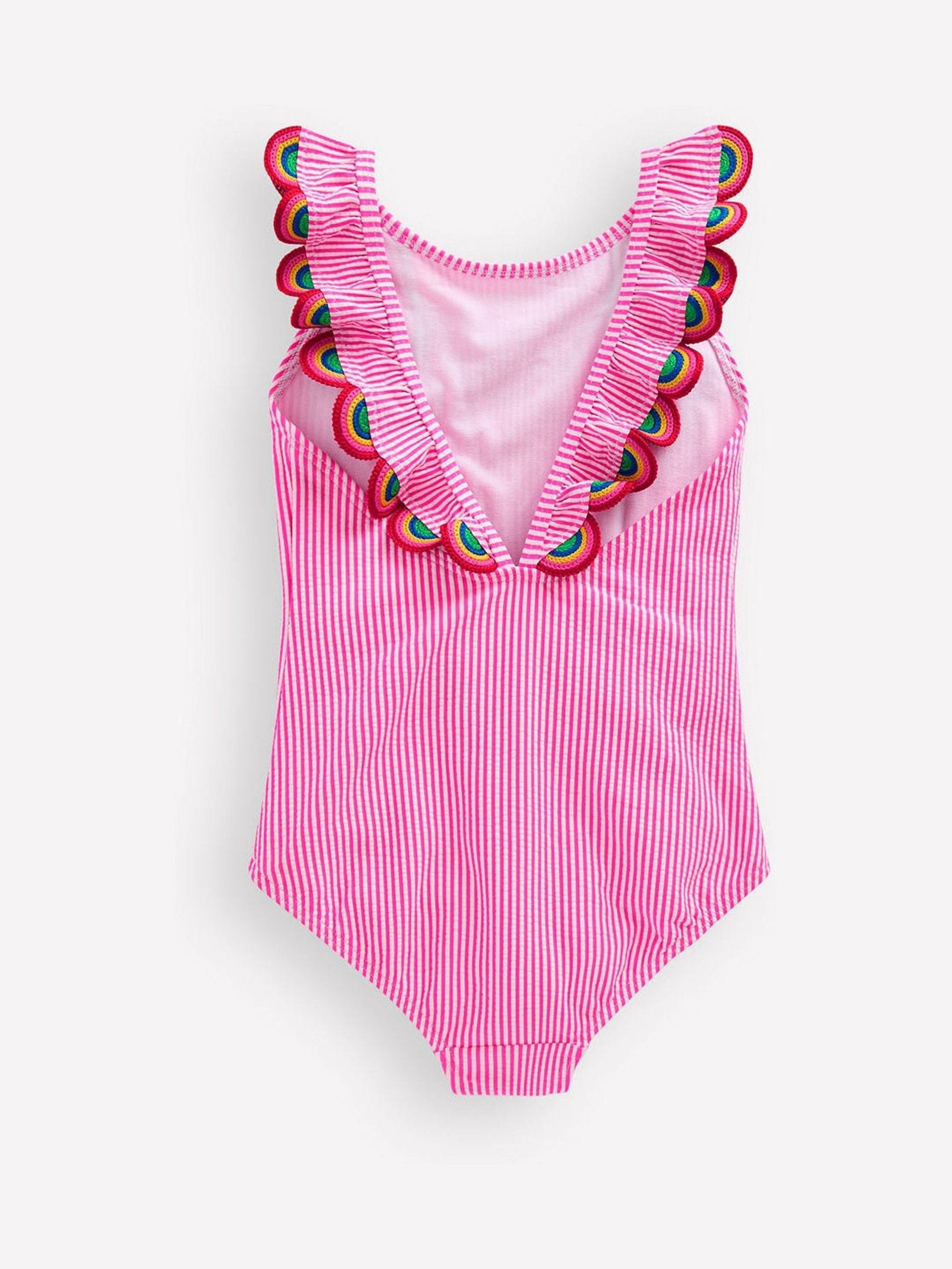 Boden Pink Flutter Trim Swimsuit image 3