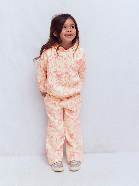 Boden Cream Wide Leg Printed Joggers image 1