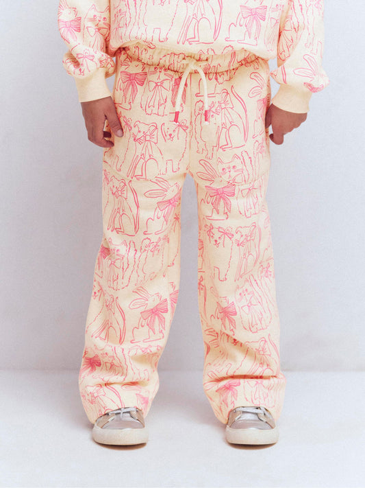 Boden Cream Wide Leg Printed Joggers image 2